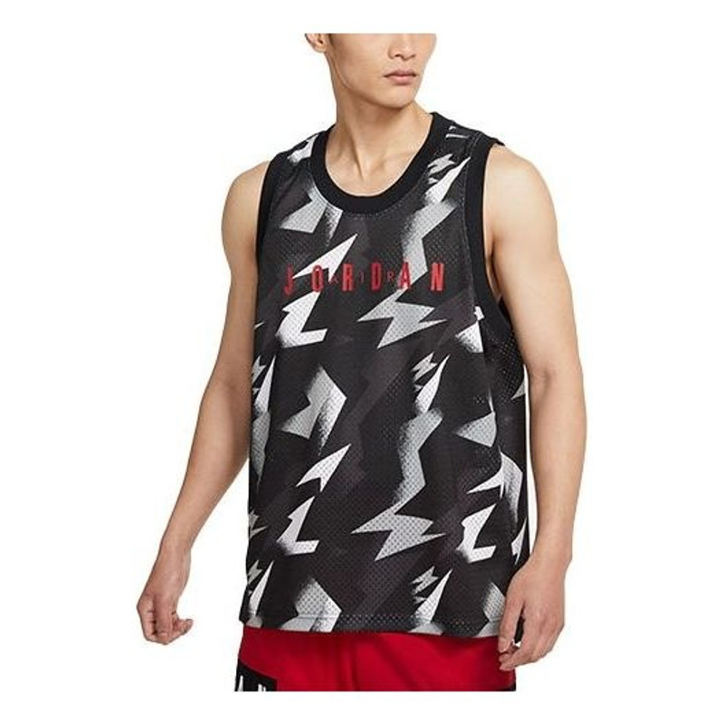 Air Jordan Contrasting Colors Pattern Alphabet Numeric Breathable Training Basketball Sports Vest Bl - 1