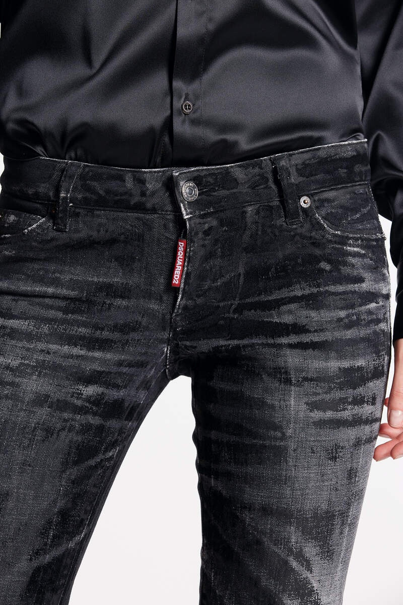 BLACK FLOCK WASH JENNIFER JEANS 3