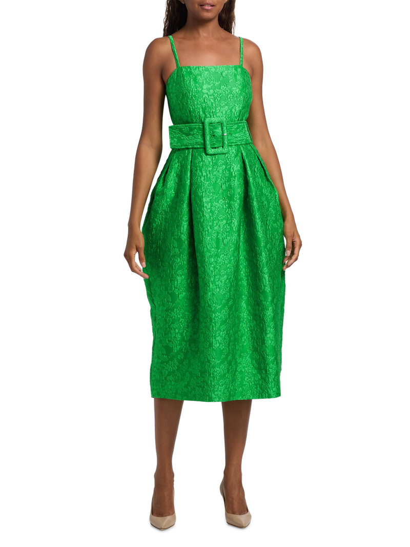 Women's Artichoke Belted Cocktail Dress - Emerald 3