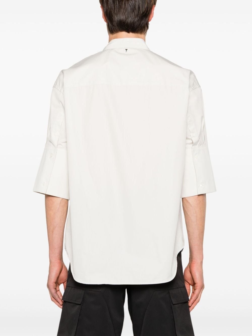 band-collar cotton shirt - 5