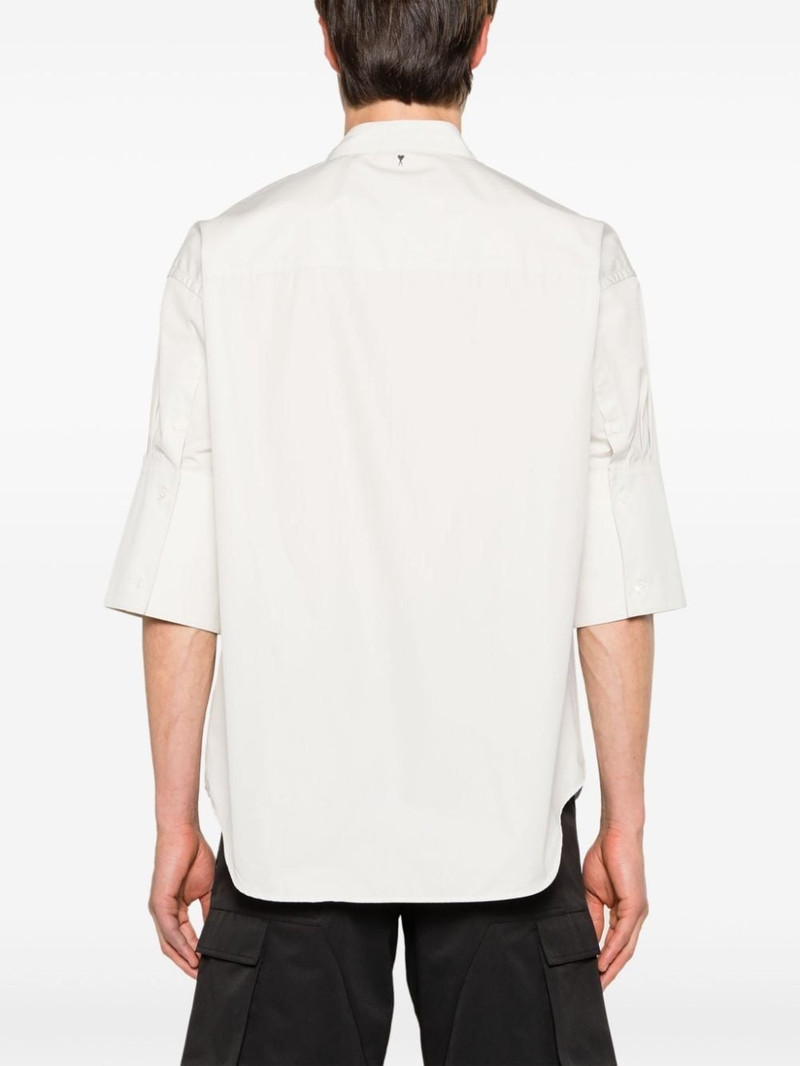 band-collar cotton shirt 5