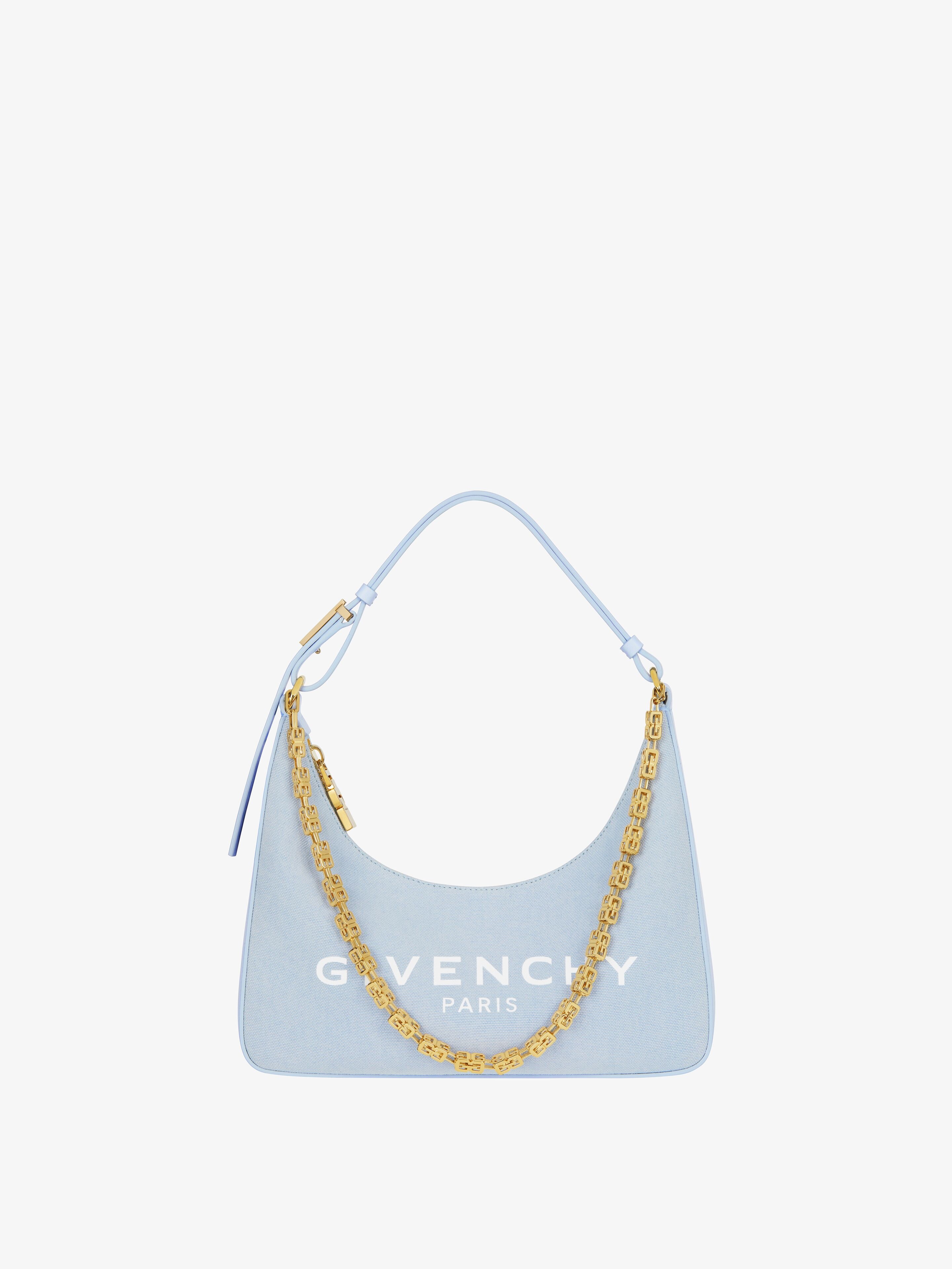SMALL MOON CUT OUT BAG IN CANVAS WITH CHAIN - 1