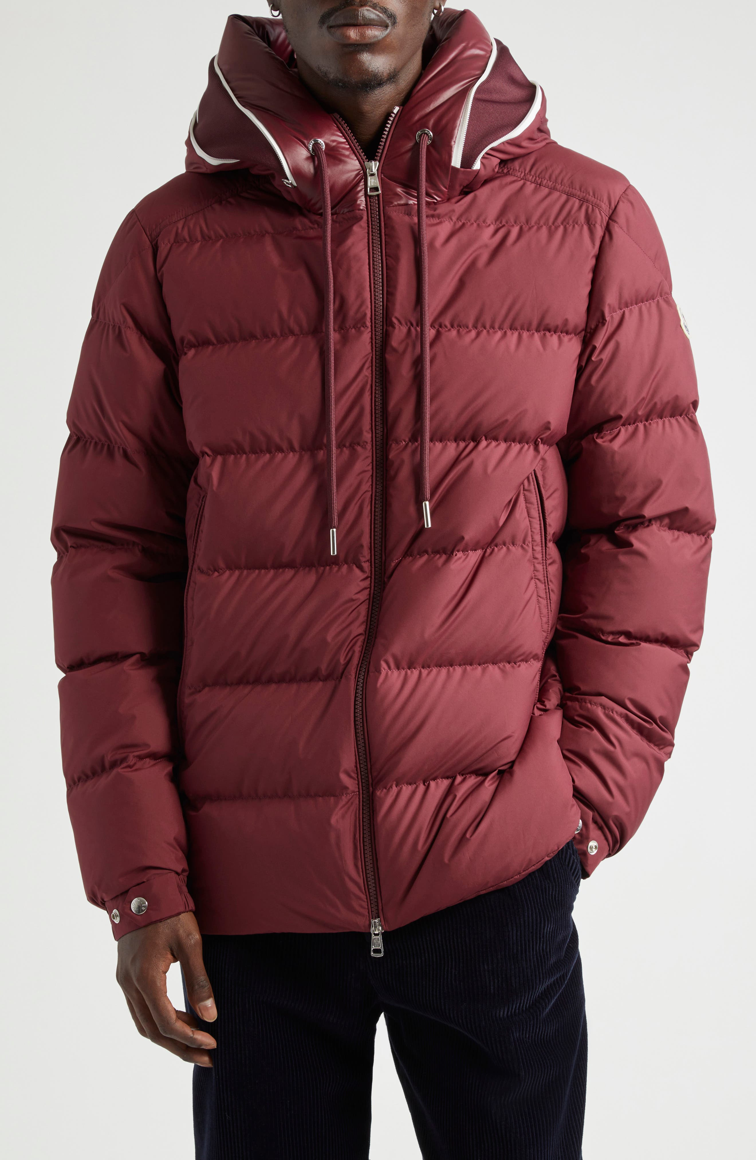 Moncler Cardere Hooded Down Puffer Jacket in Red at Nordstrom - 1
