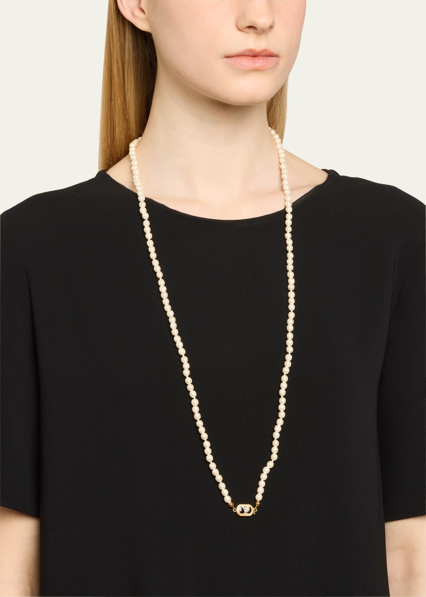 VLOGO Akoya Pearl Layered Ovalette Necklace - 2