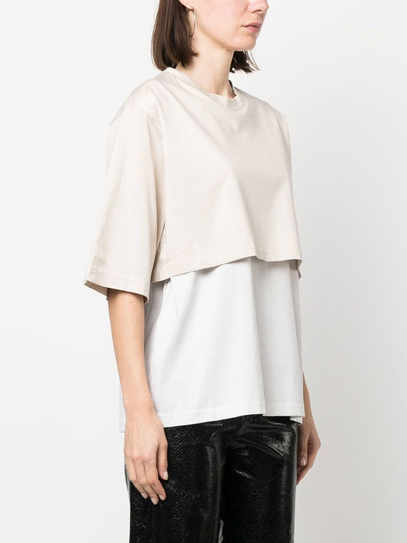 crew neck short-sleeved layered T-shirt 3