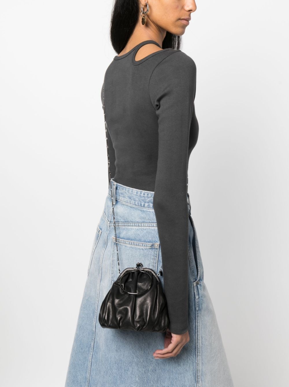 Clasp Drape leather tote bag - 2