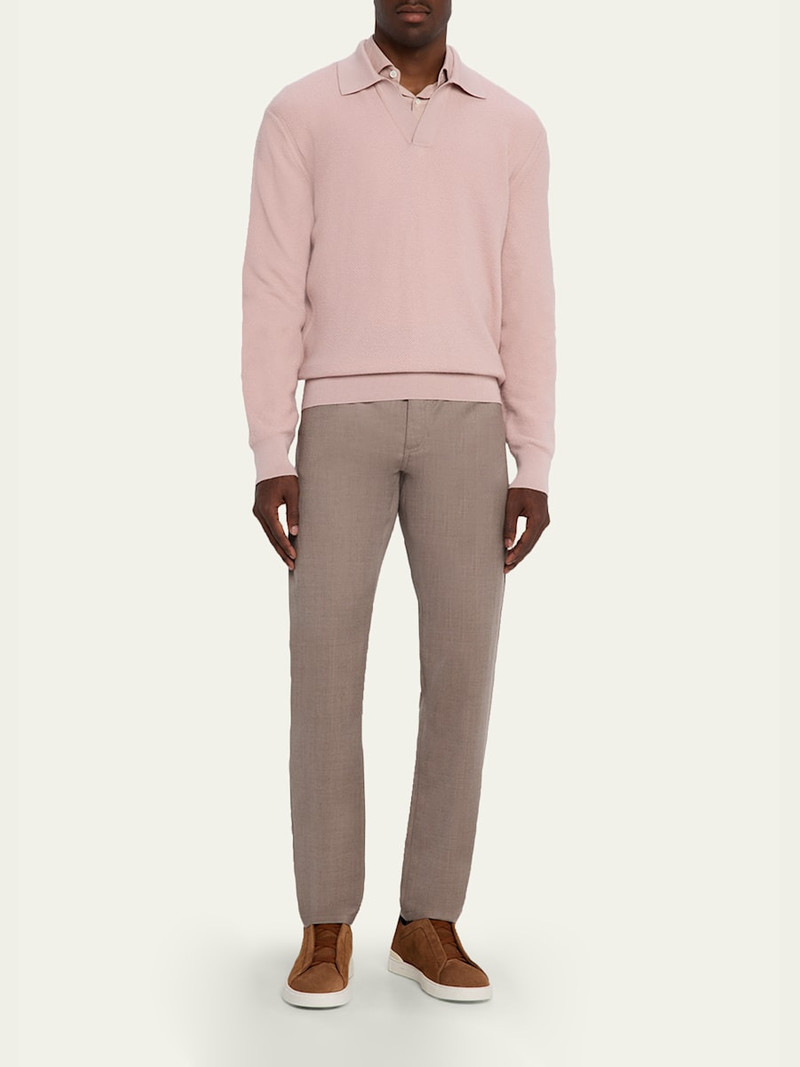 ZEGNA Men's Wool Sharkskin Slim Five-Pocket Pants outlook