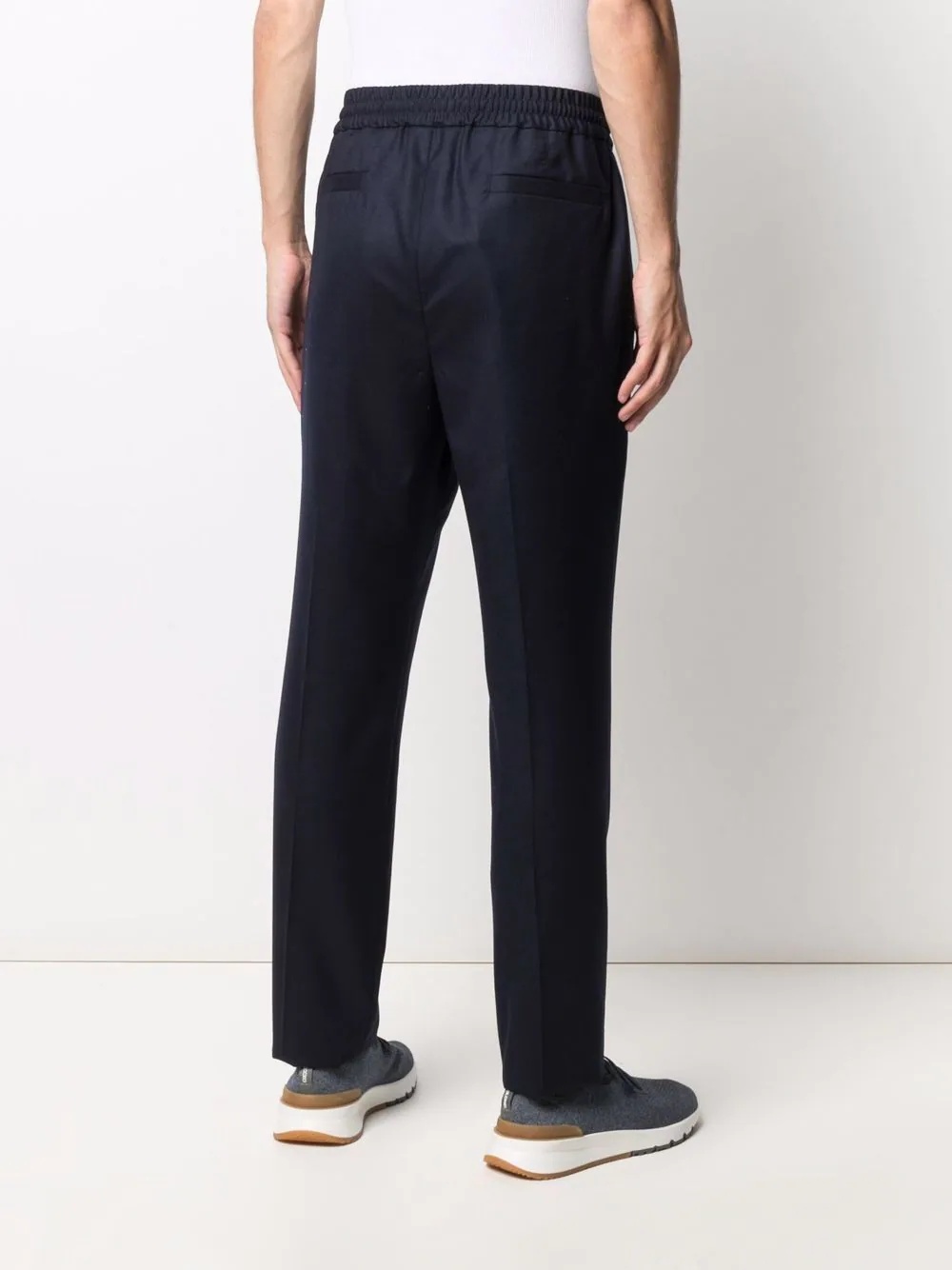 high-rise straight leg wool trousers - 4