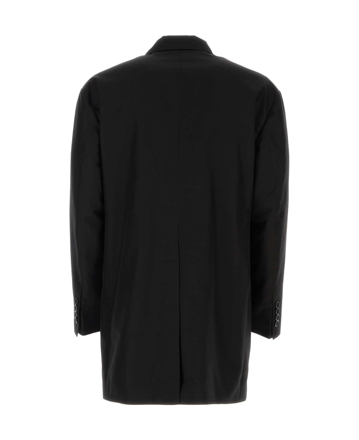 Black Shantung Oversize Blazer - 2