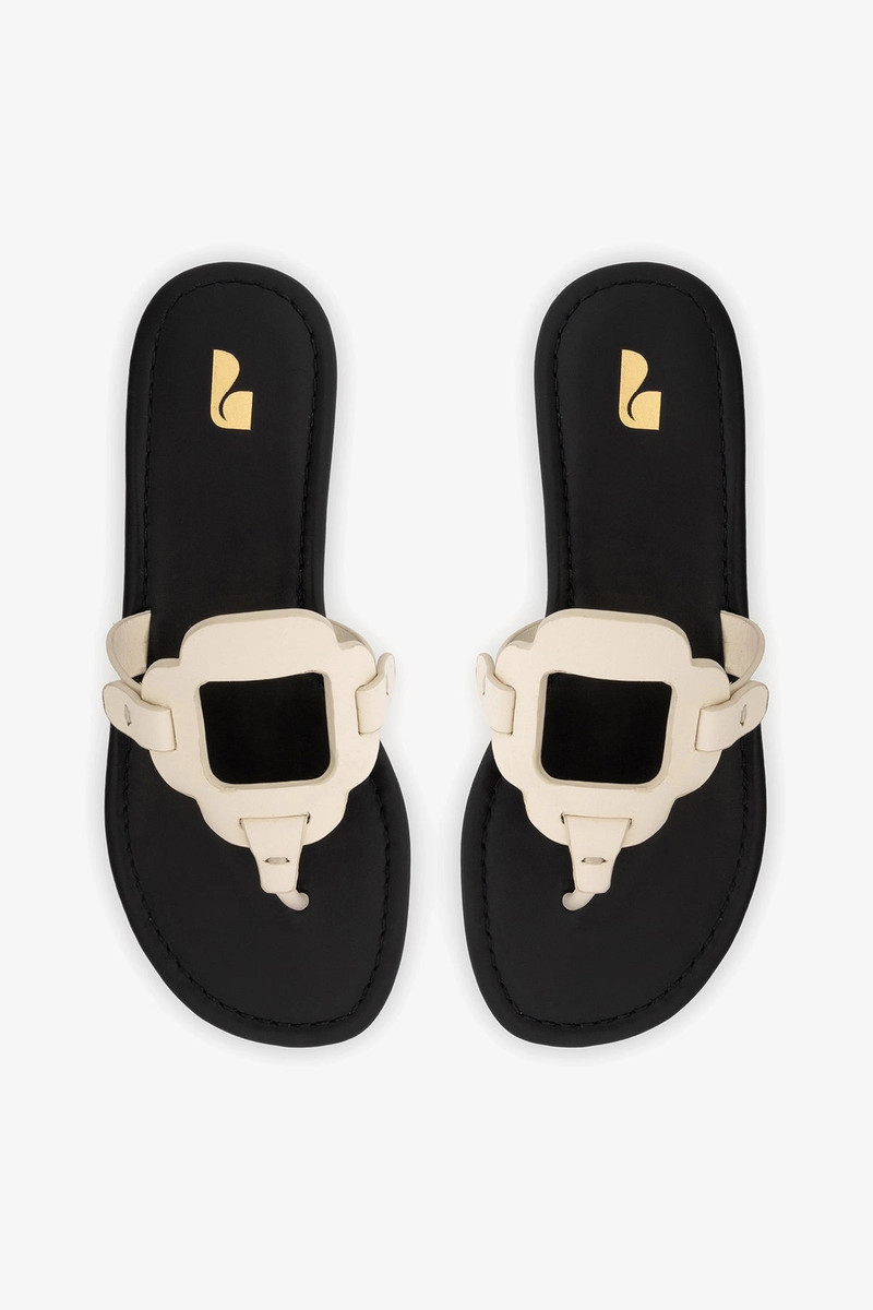 Margherita Thong Sandal In Ivory Leather 6