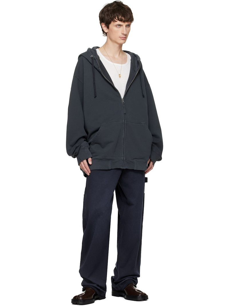 Maison Margiela Gray Embroidered Logo Hoodie outlook