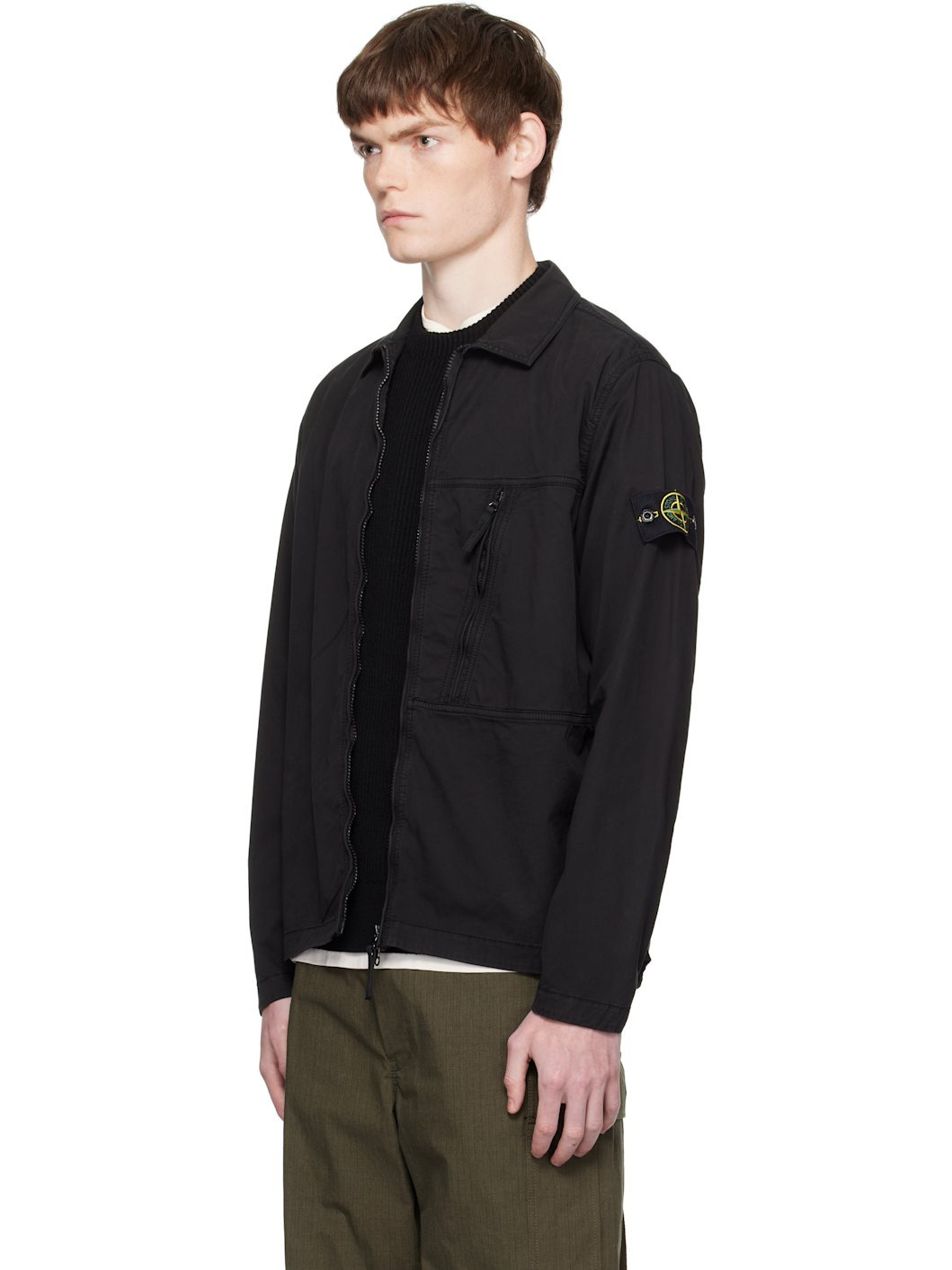 Black 1200003 Supima Cotton Twill Stretch-TC Jacket - 4