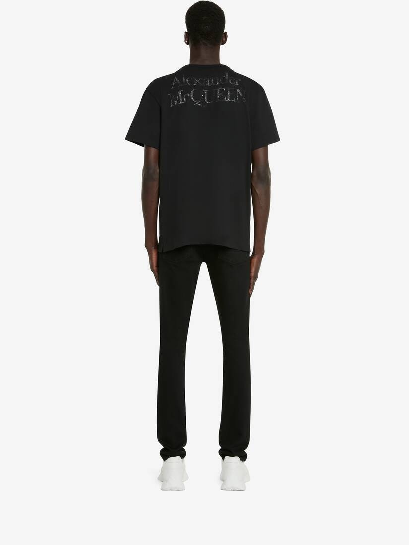 Men's Skull T-shirt in Black/silver - 4