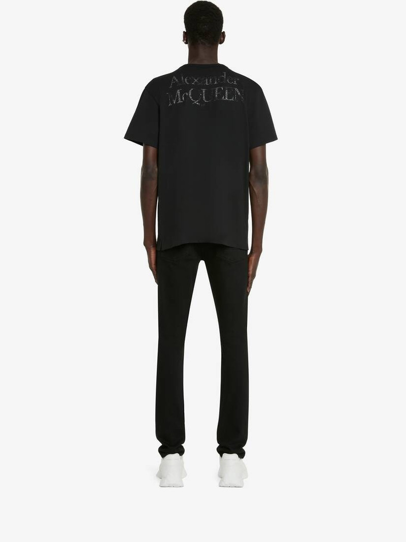 Men's Skull T-shirt in Black/silver 4