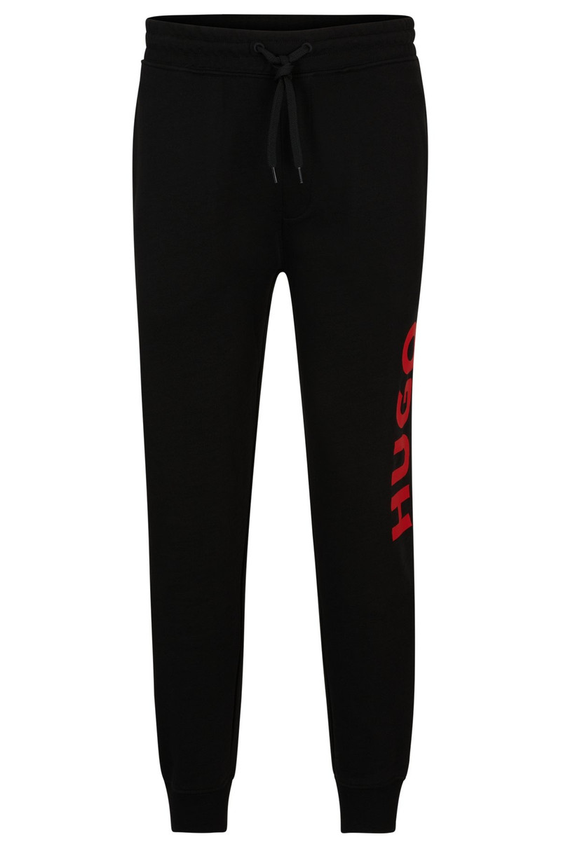 CUFFED TRACKSUIT BOTTOMS IN FRENCH TERRY WITH CONTRAST LOGO - 1