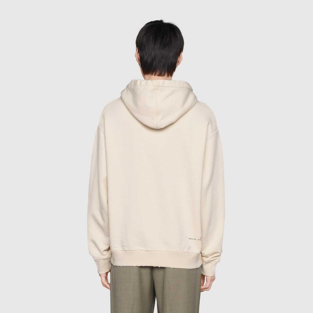 'think/thank' print hooded sweatshirt - 4