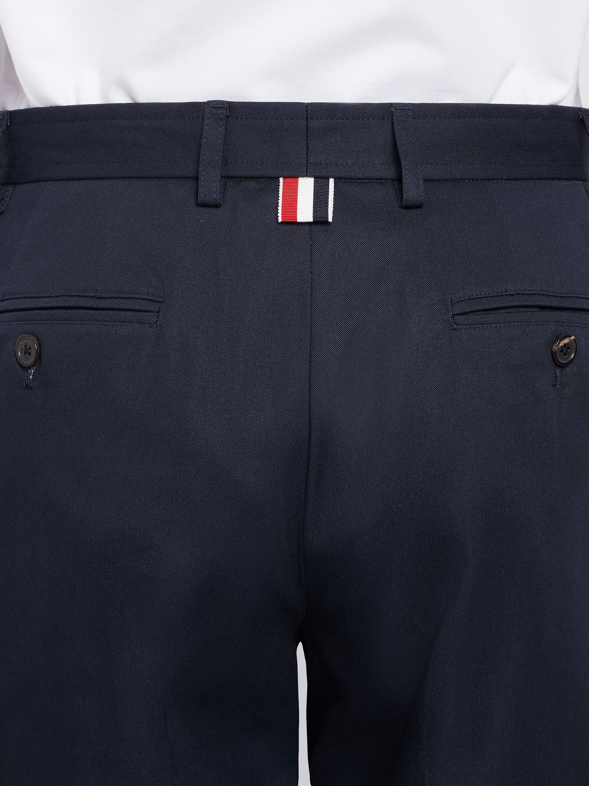 Thom Browne Navy Cotton Twill Unconstructed Chino Trouser