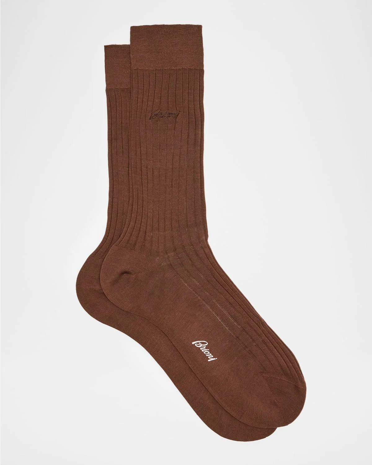 Men's Ribbed Cotton Crew Socks - 1