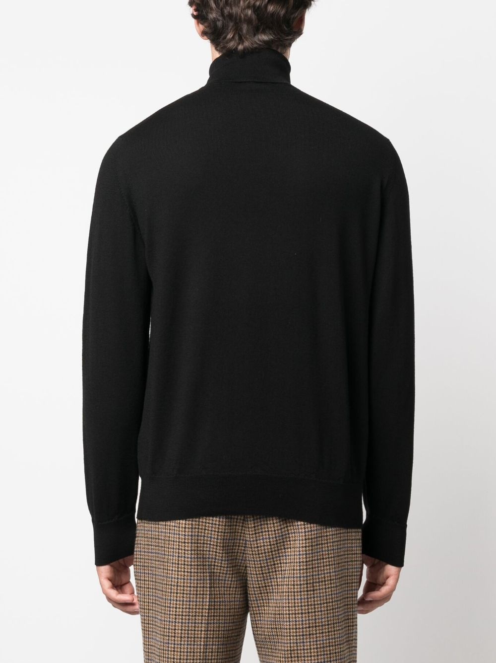 logo-embroidered roll-neck jumper - 4
