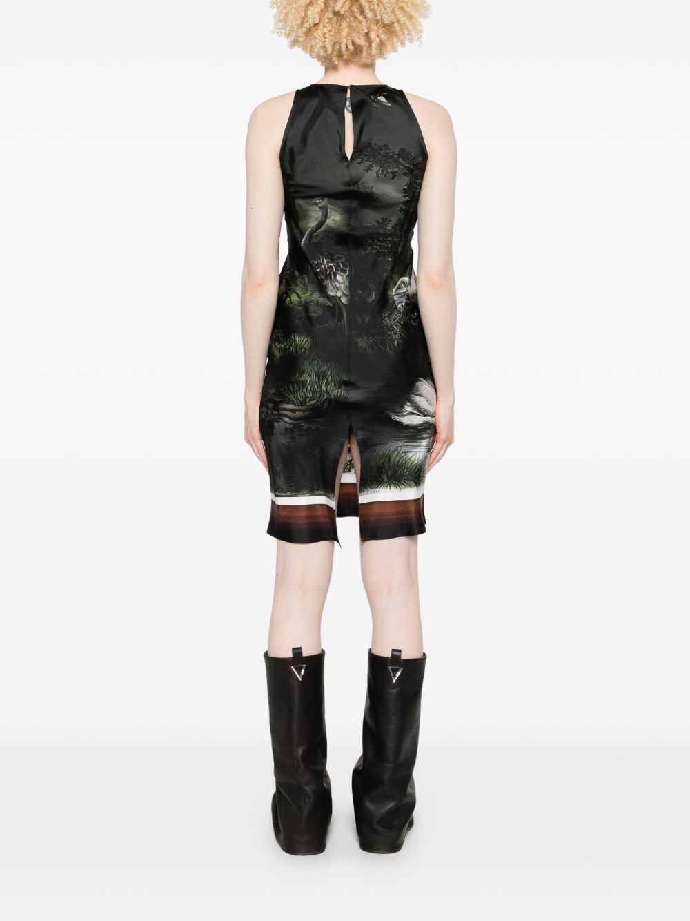 smoke night-print mini dress - 4
