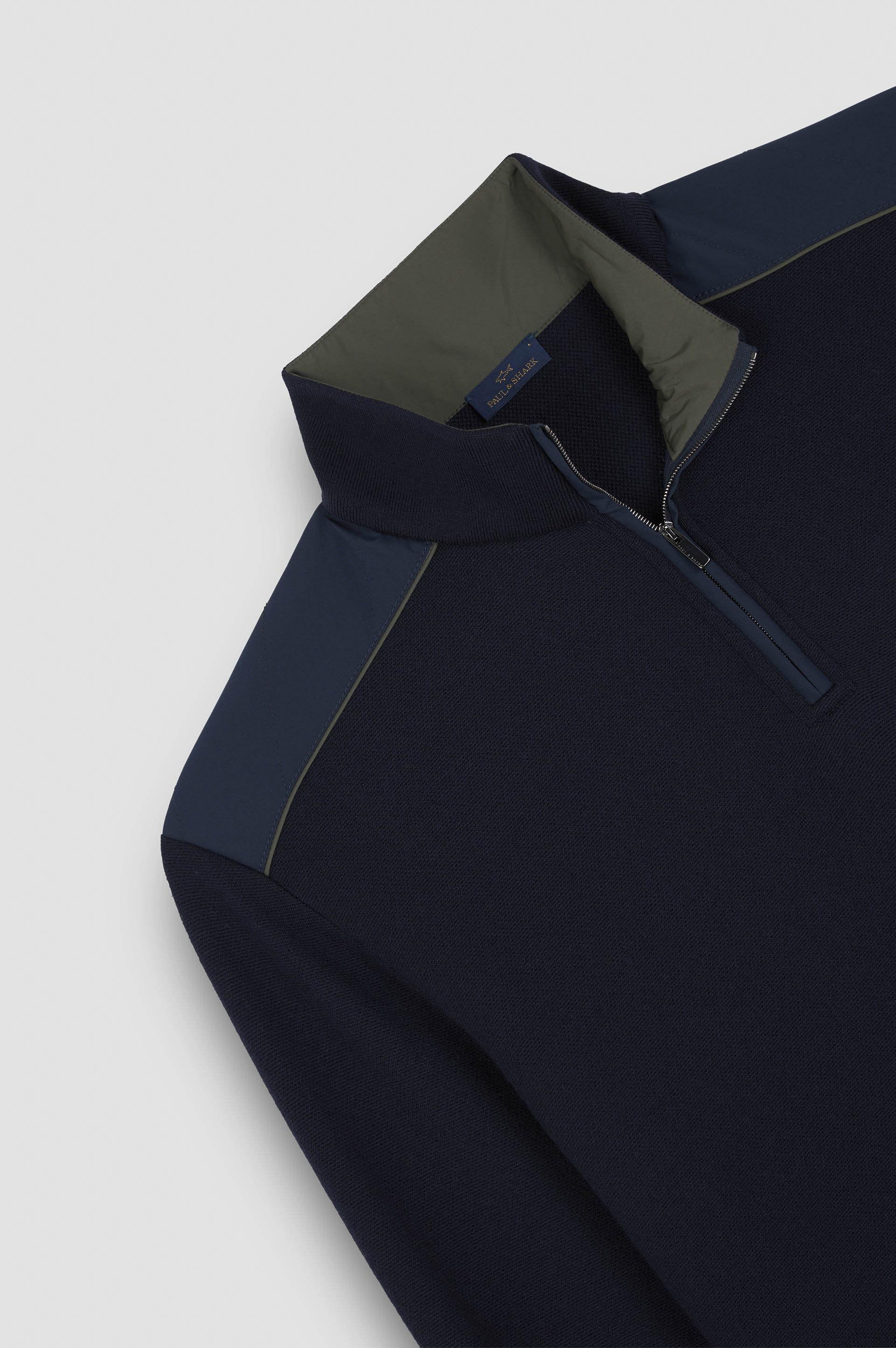 SOFT COOL TOUCH WOOL HALF ZIP SWEATER WITH TYPHOON® PLATINUM DETAILS - 5