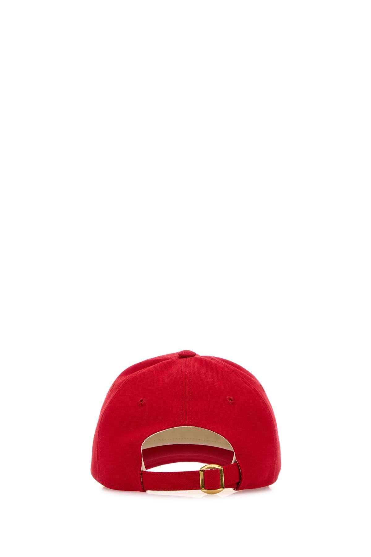 Valentino Garavani Women Red Cotton Baseball Cap - 3