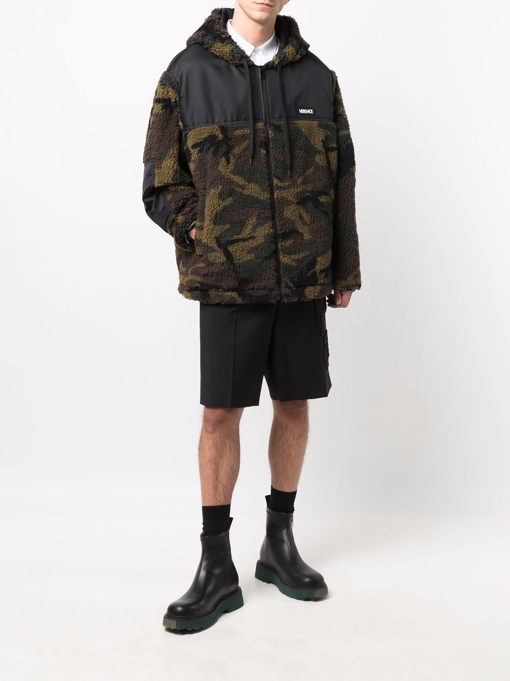 camouflage fleece hooded jacket - 2