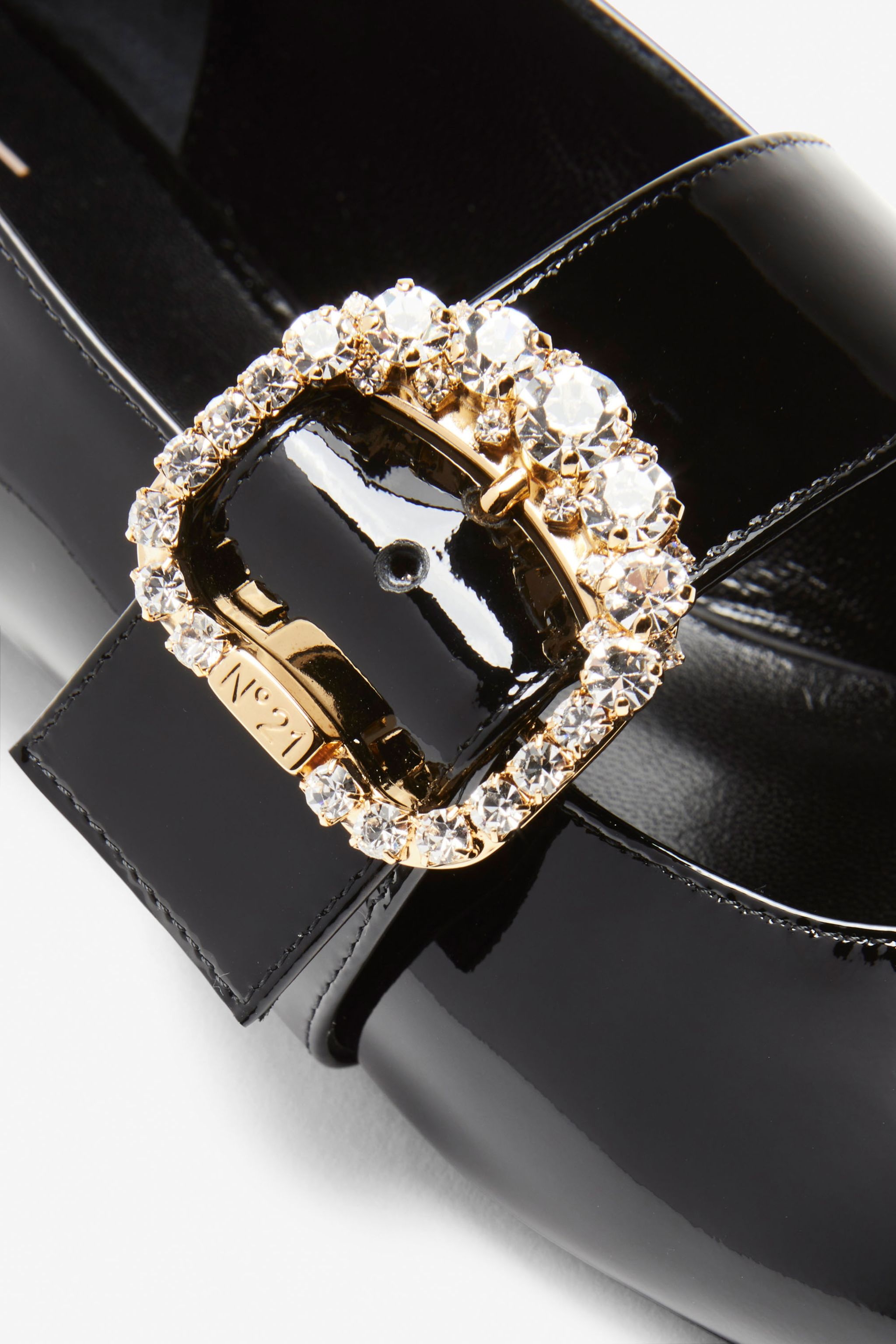 CRYSTAL-BUCKLE BALLERINA PUMPS - 5