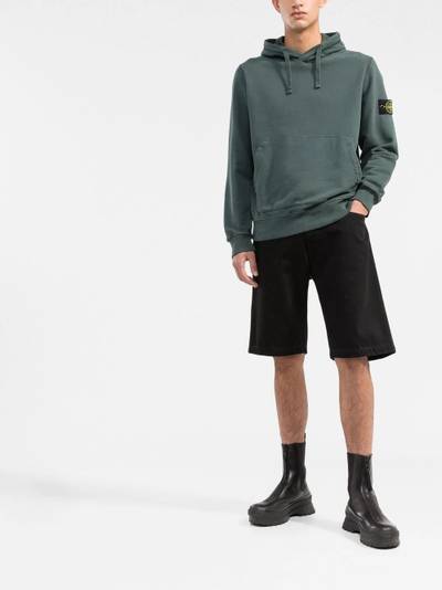 Stone Island Compass-patch cotton hoodie outlook