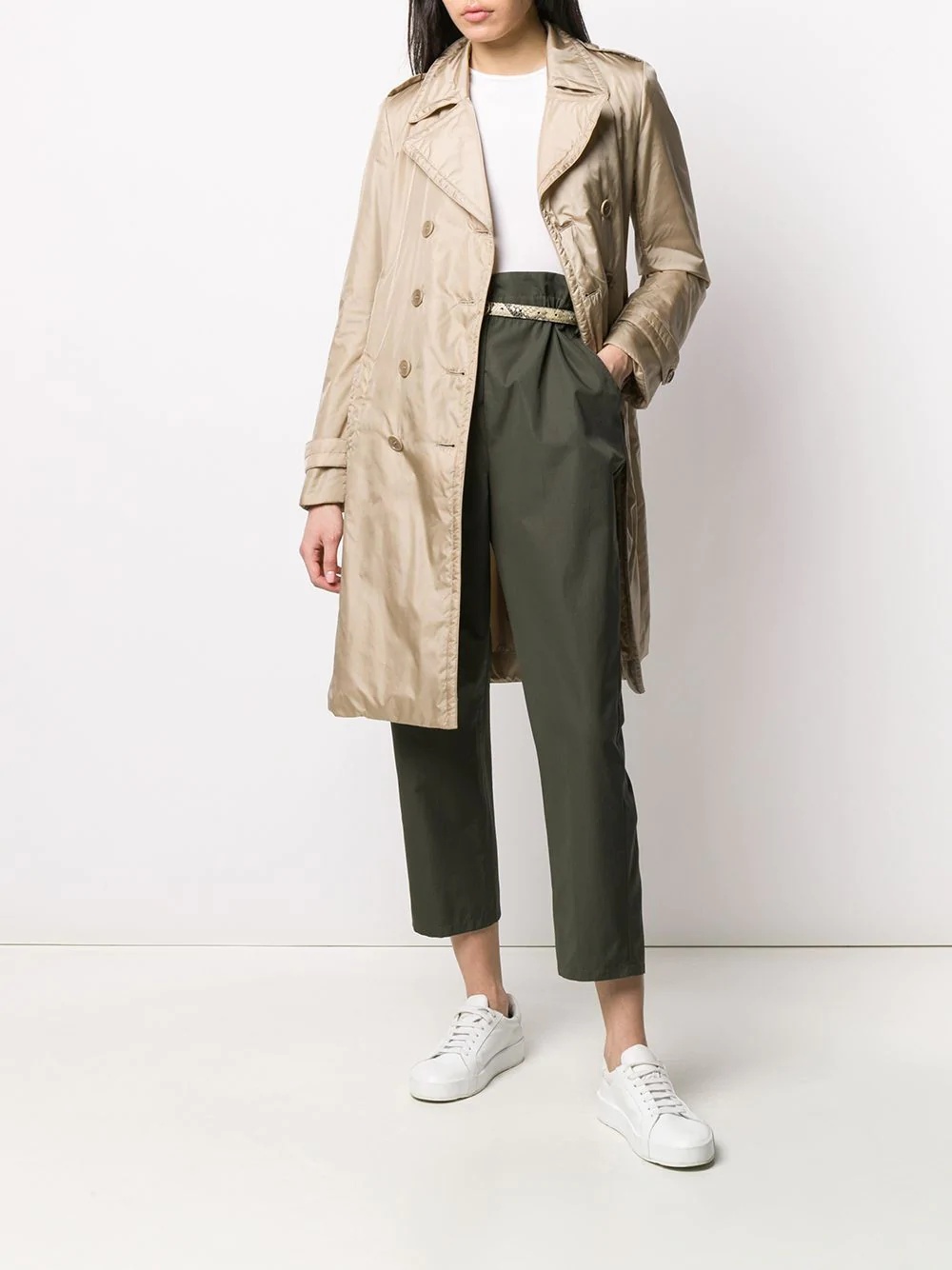 padded trench coat - 2