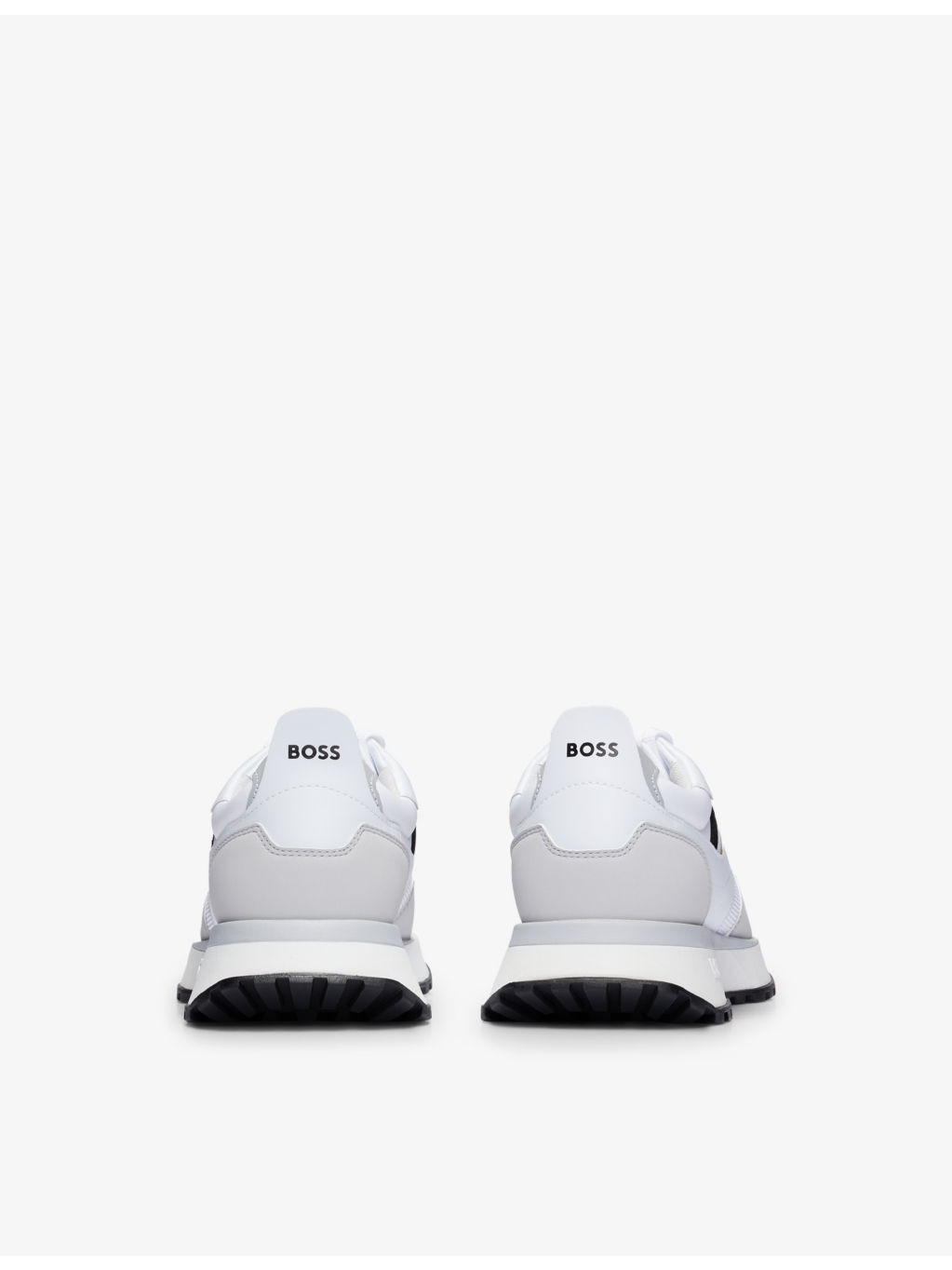 Brand-print mesh and faux-leather low-top trainers - 4