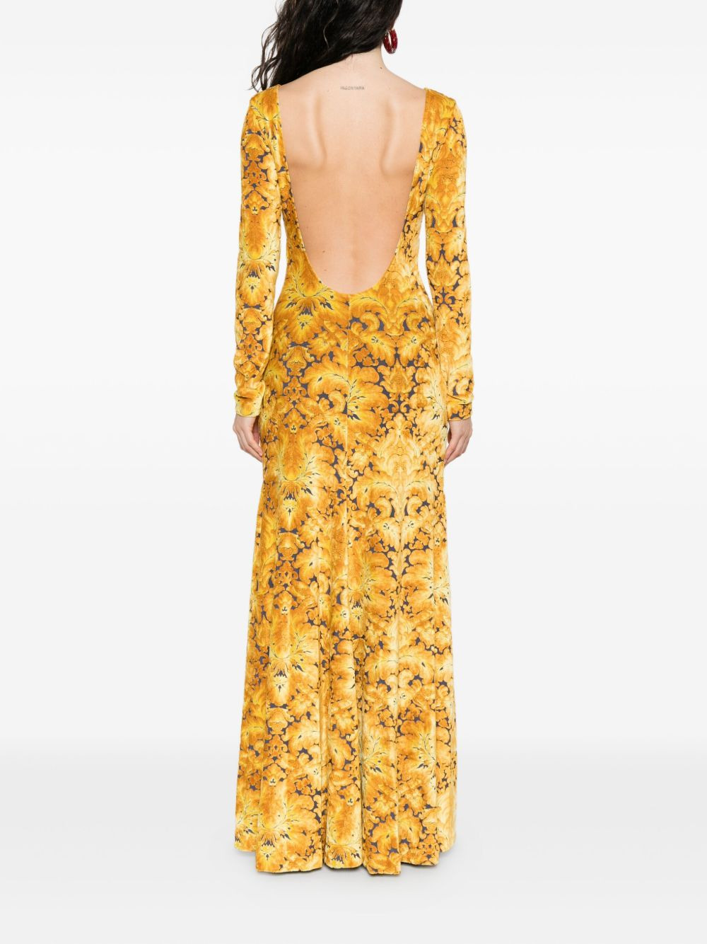 baroque-print maxi dress - 4