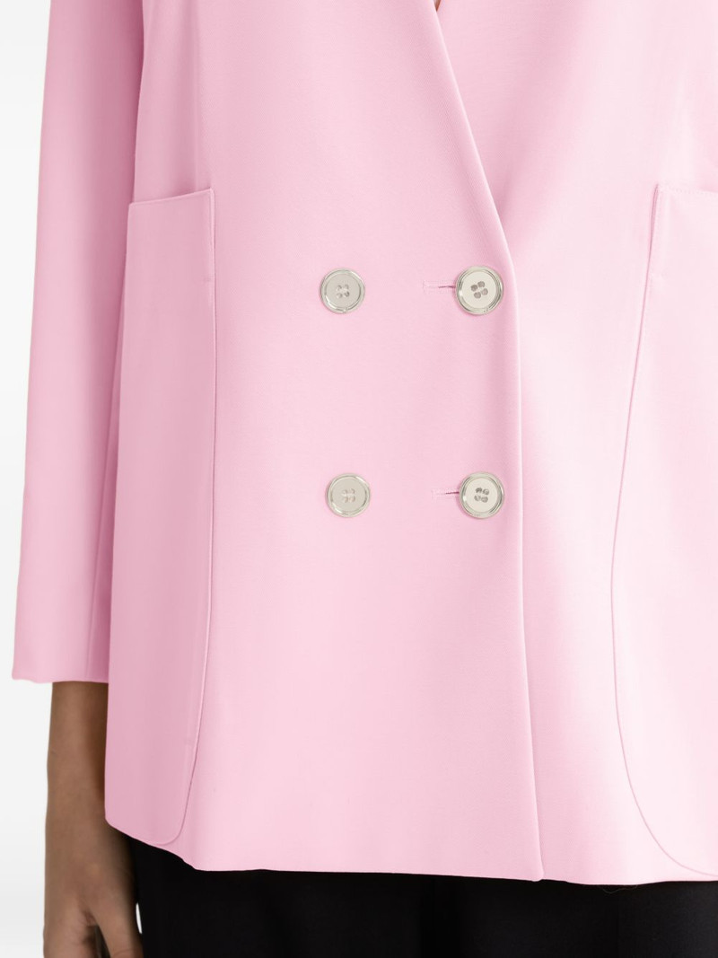 double-breasted no collar blazer 4