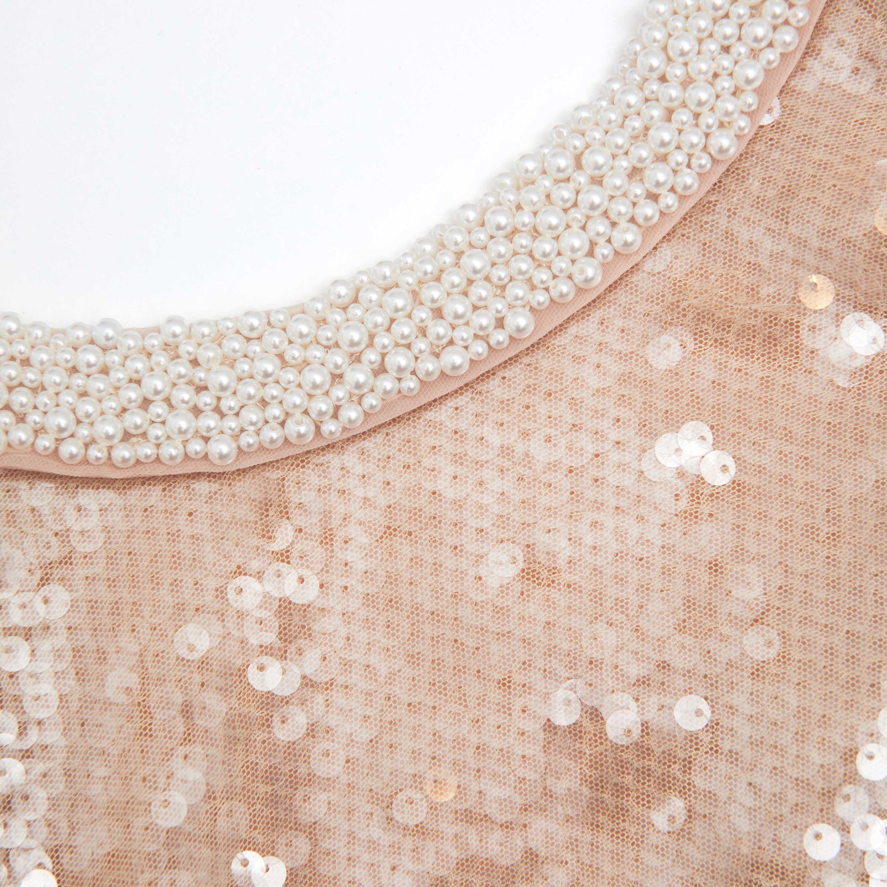 Pearl Trim Sequin Top - 5