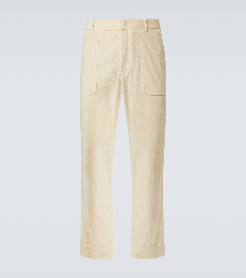 Cotton and wool corduroy straight pants 1