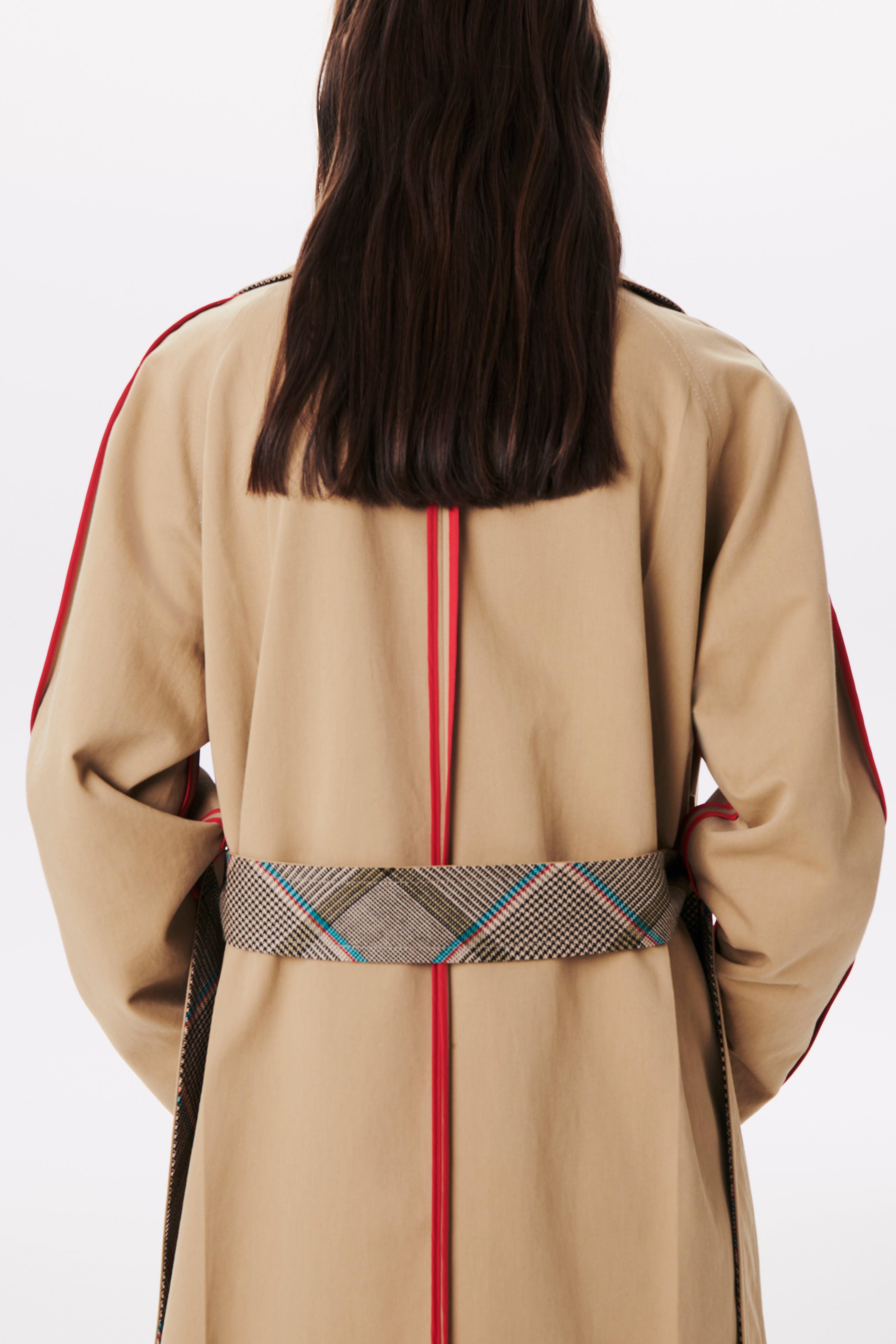 Patch Pocket Belted Coat in Turquoise-Olive - 7