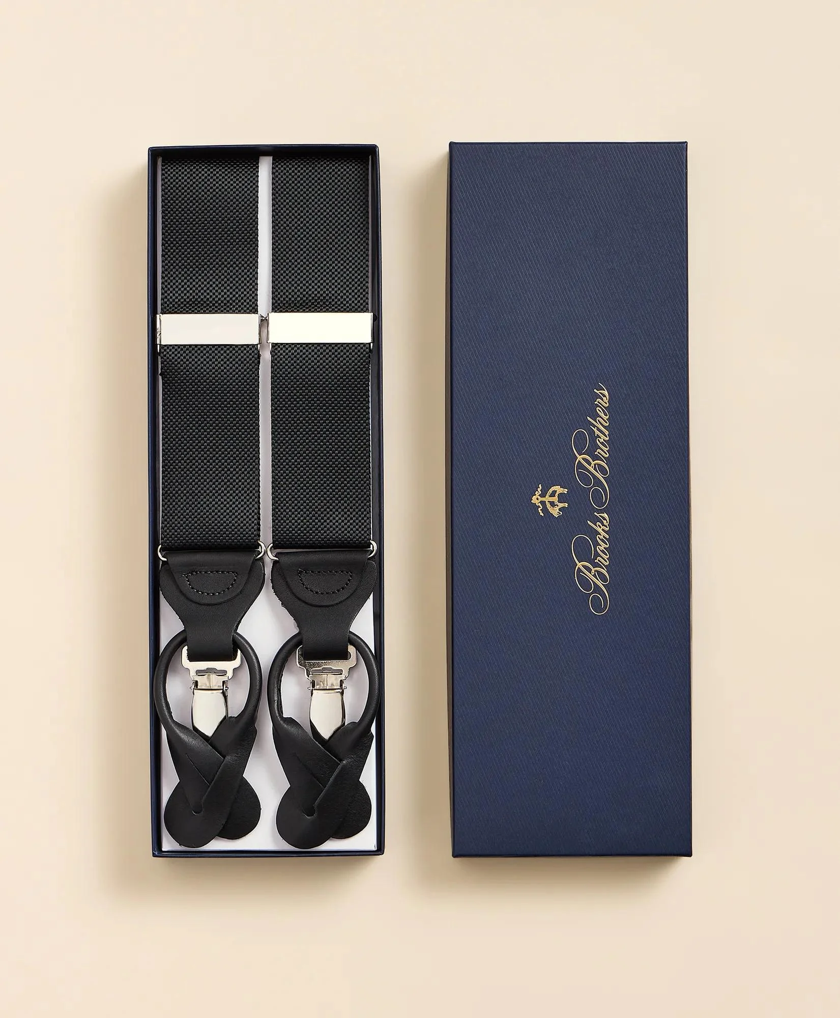 Solid Pique Suspenders - 1