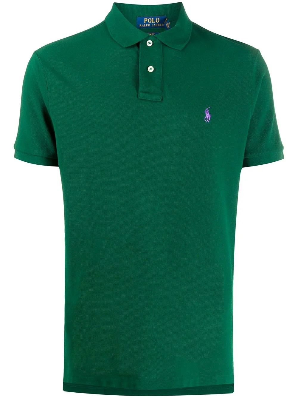 embroidered logo polo shirt - 1