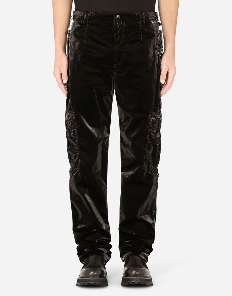 Creased technical fabric cargo pants - 1