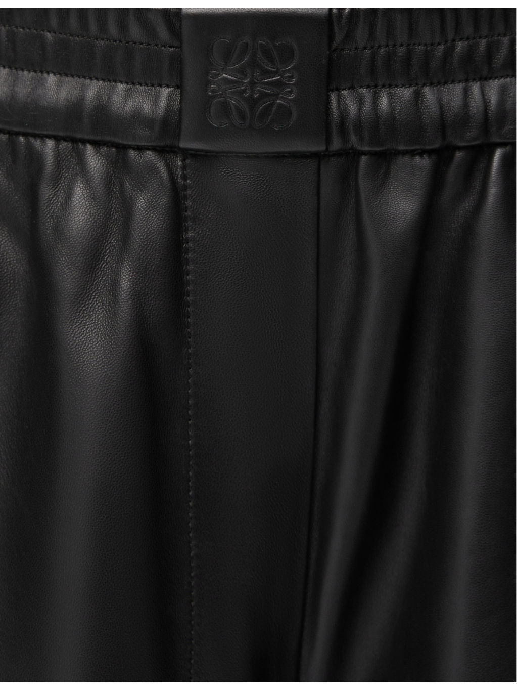 Brand-anagram cropped wide-leg leather trousers - 4