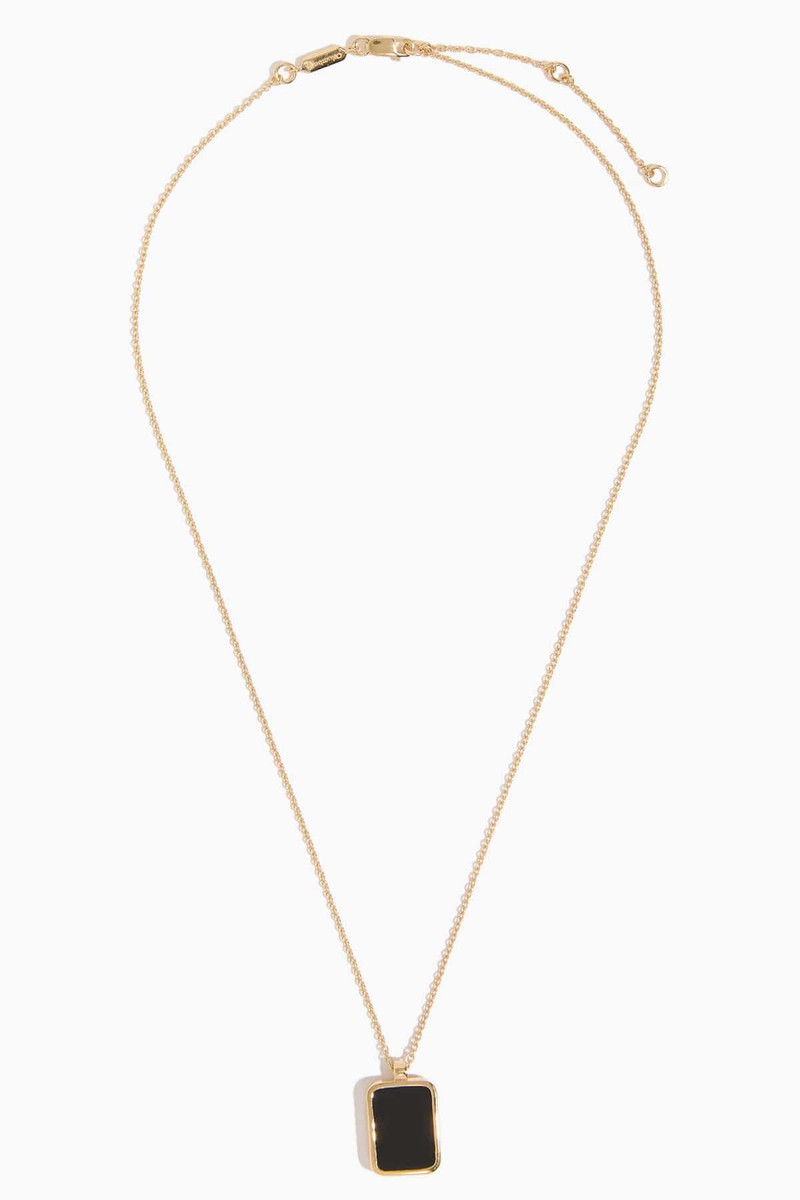 Onyx Tag Pendant Necklace in Gold 3