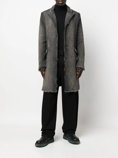 Avant Toi distressed-effect single-breasted coat outlook