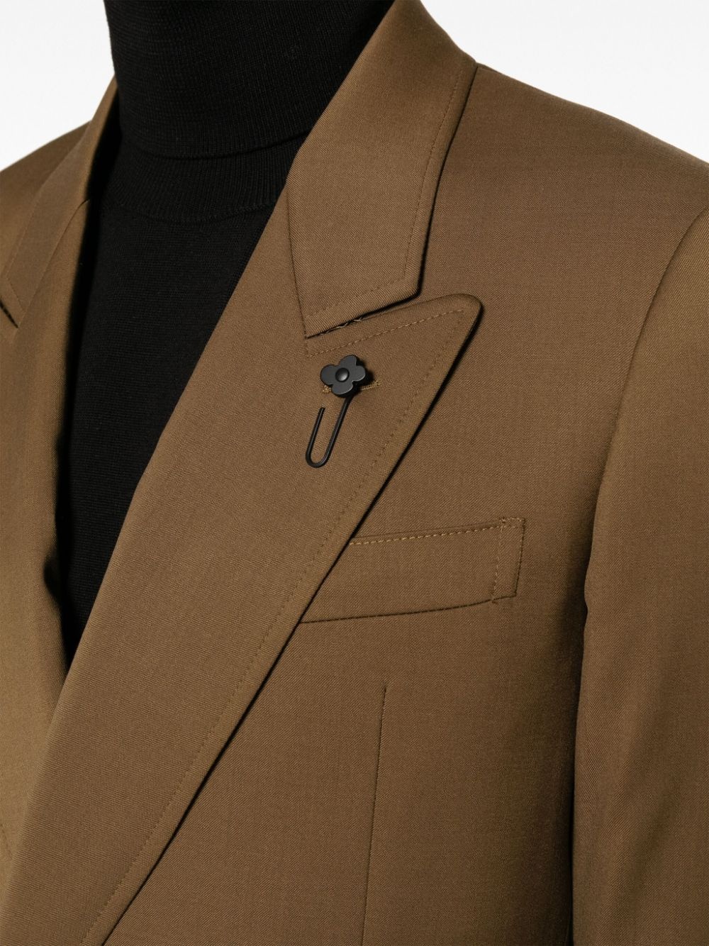 double-breasted wool blazer - 5