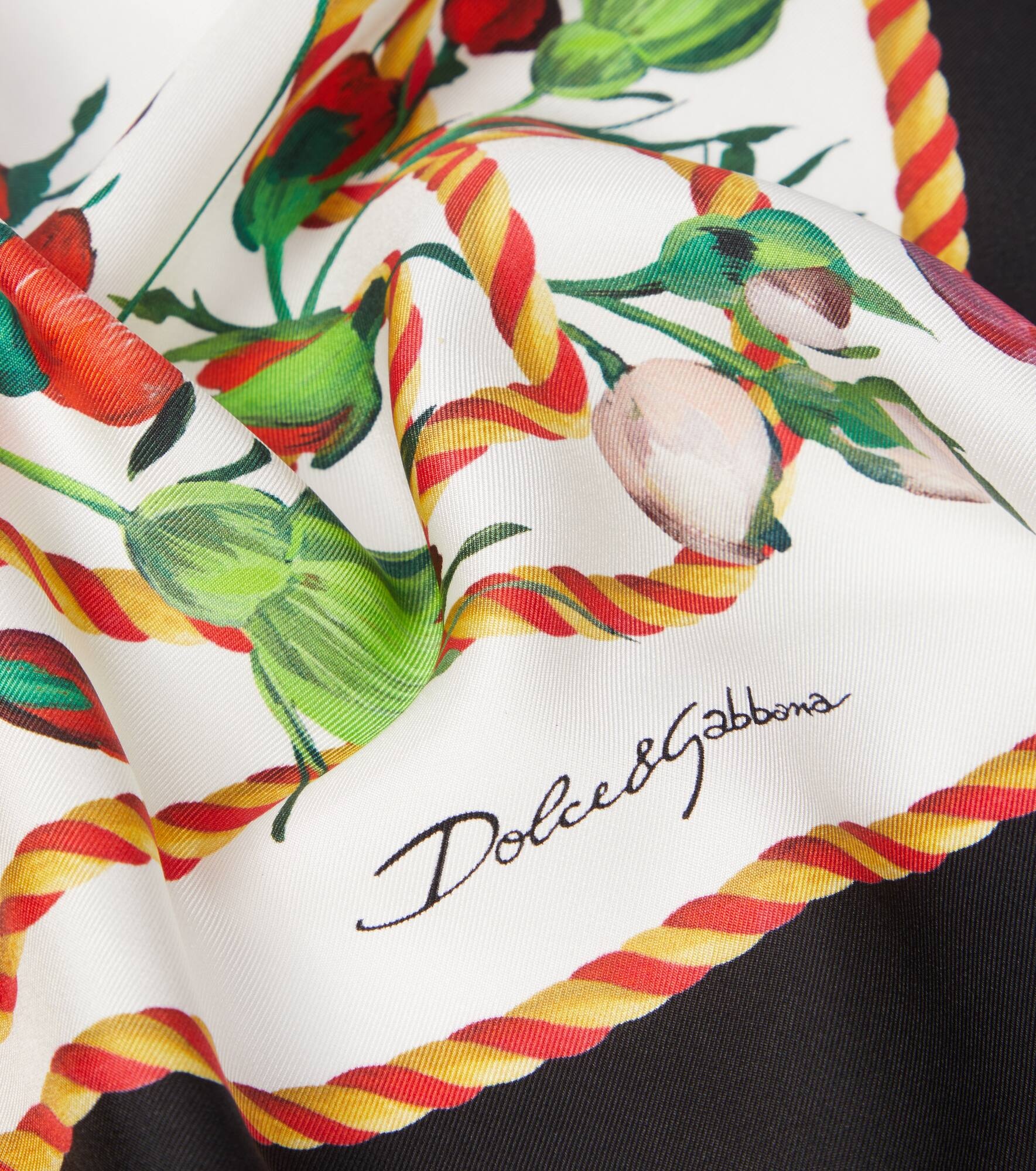 Floral silk twill scarf - 3