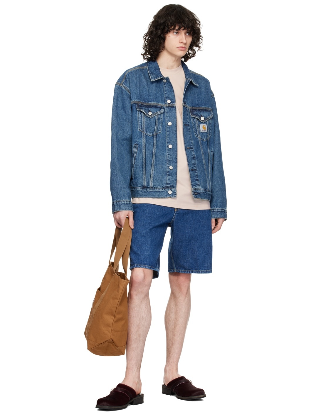 Indigo Single Knee Denim Shorts - 4