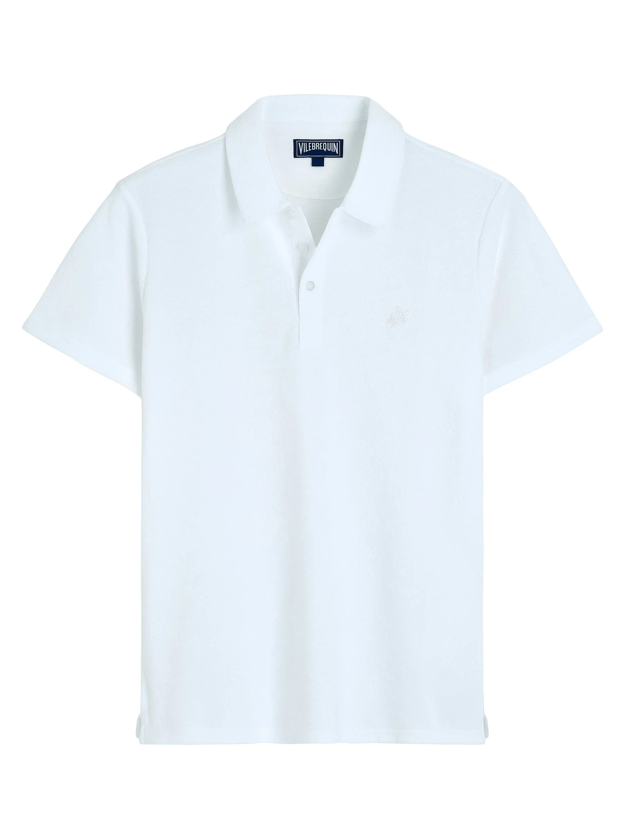 Men's Organic Cotton Terry Polo Shirt - Blanc - 1