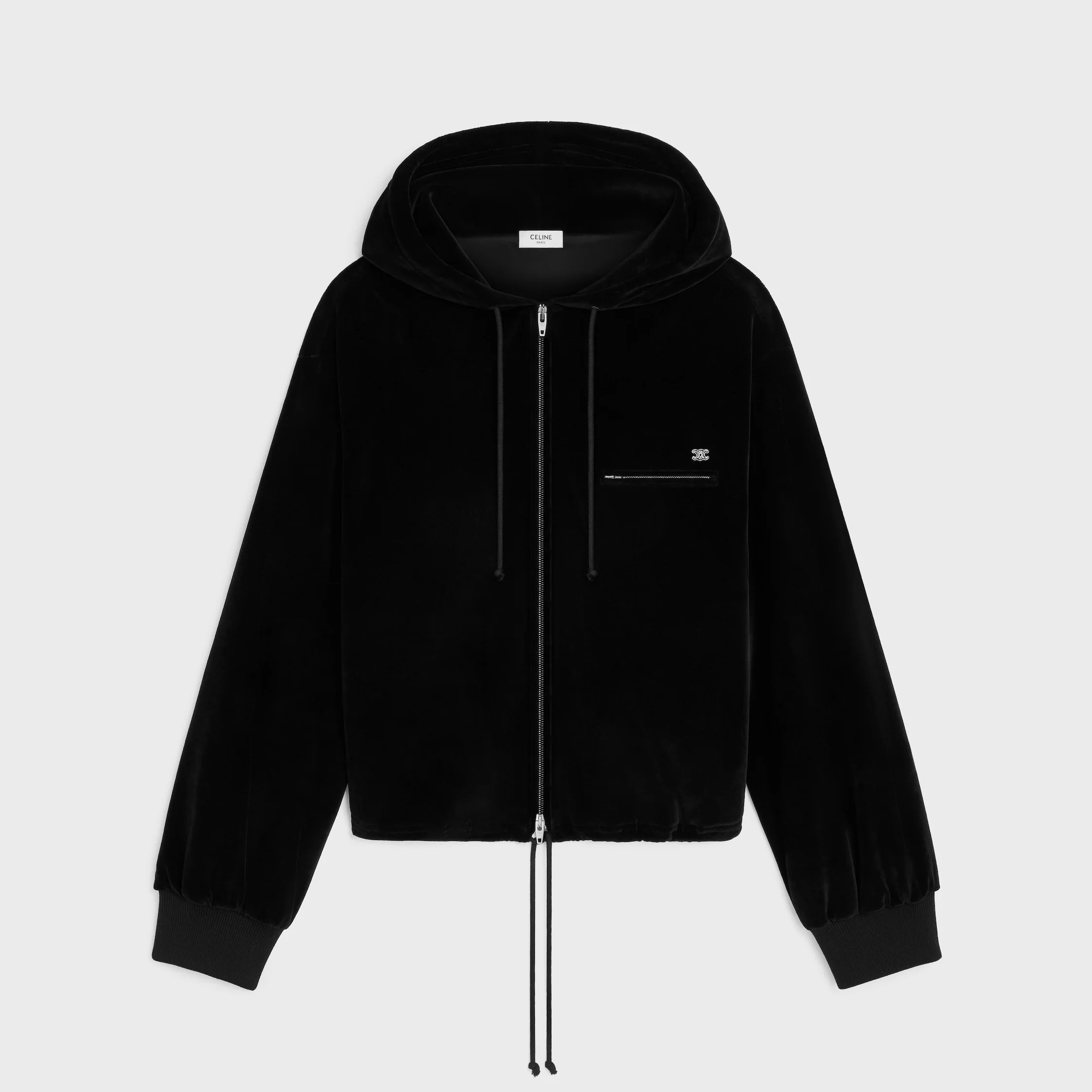 zipped hoodie IN velvet jersey - 1