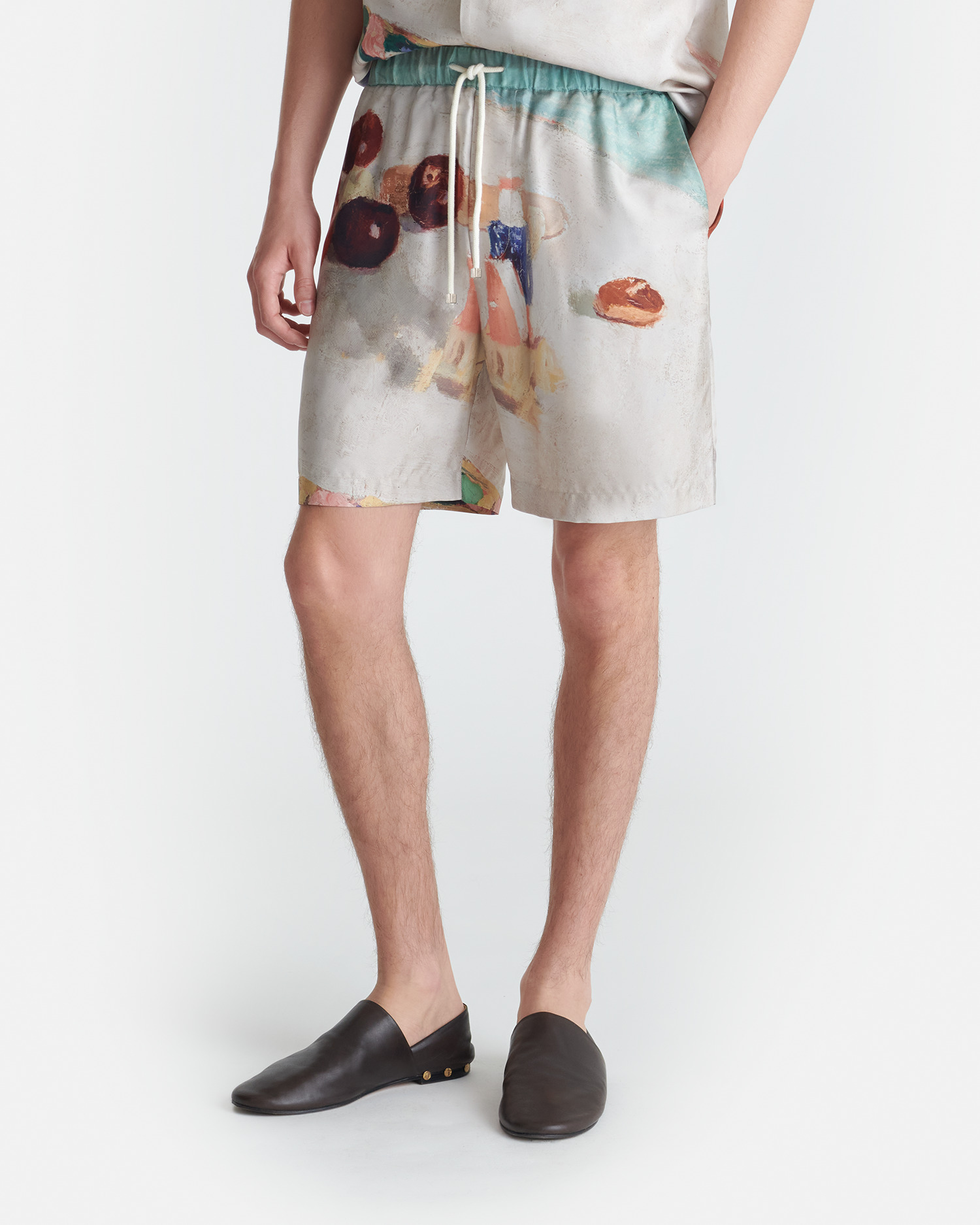 Printed Silk Twill Shorts - 3
