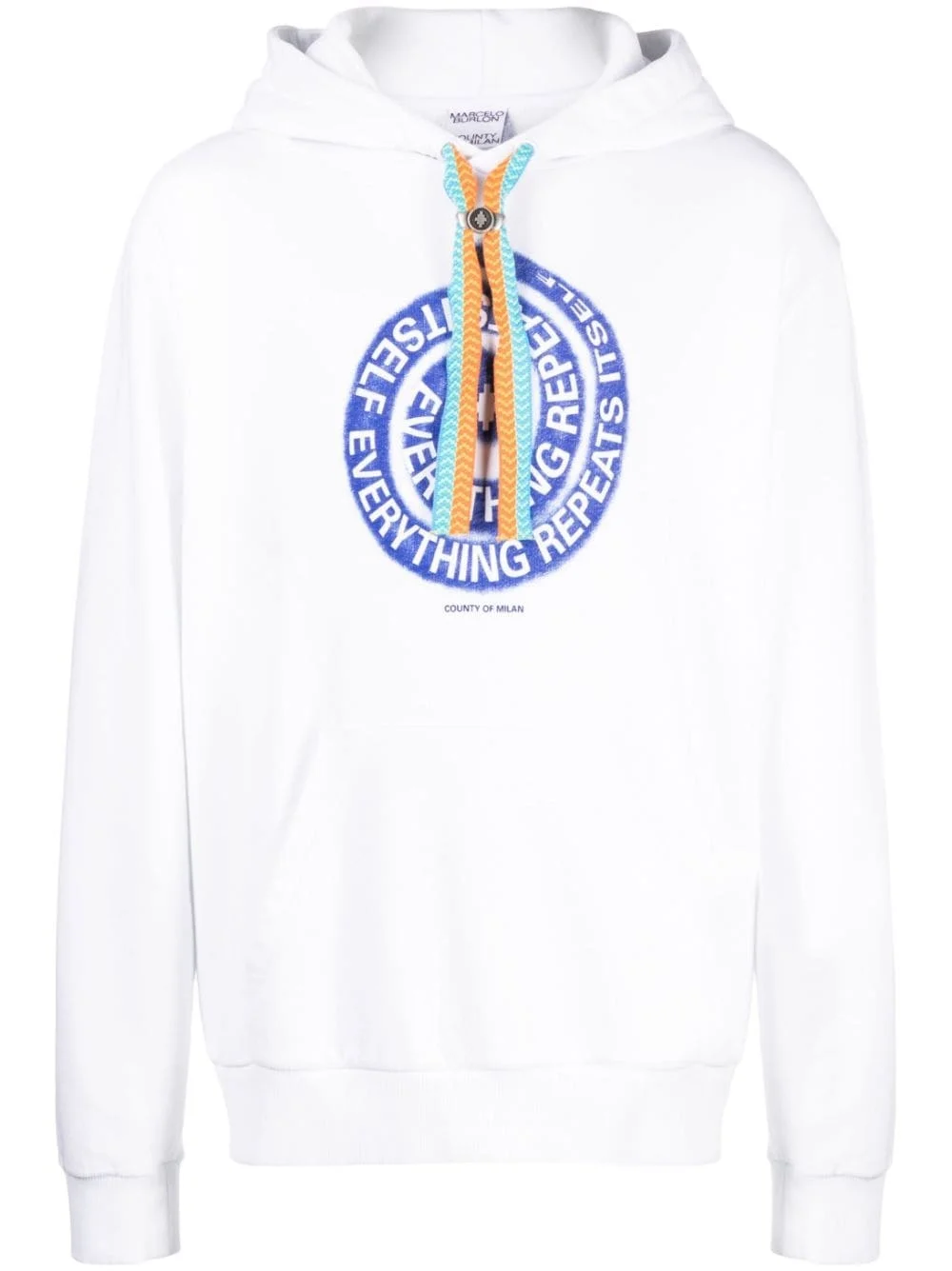 swirl-print cotton hoodie - 1