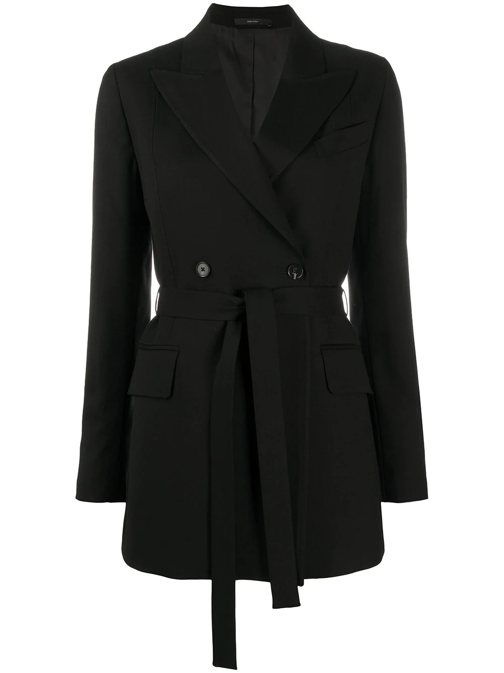 belted wool coat - 1